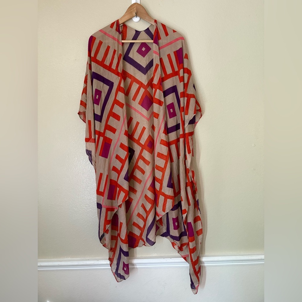 Michael Stars Ruana Striped Multi-use Scarf/Cover-Up - Picture 2 of 5